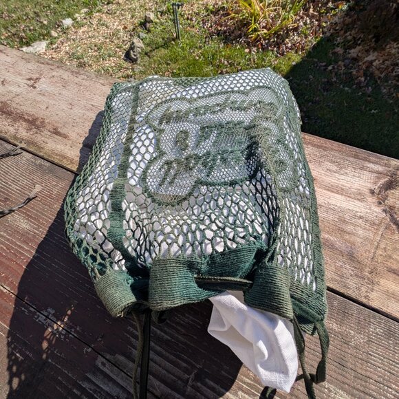 Antique Vintage Original Marshall Field & Company Cotton Mesh Drawstring Bag EUC - Picture 6 of 6